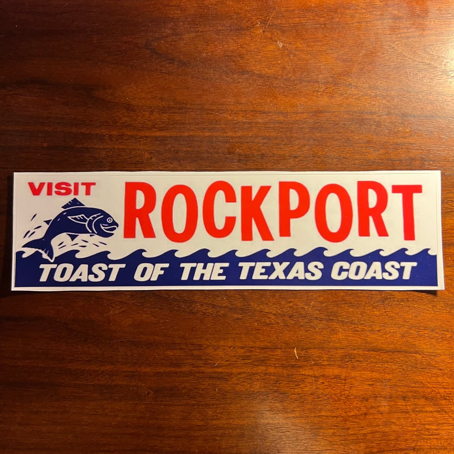 Vintage Inspired Rockport Toast of the Texas Coast Fly Fishing Bumper Sticker