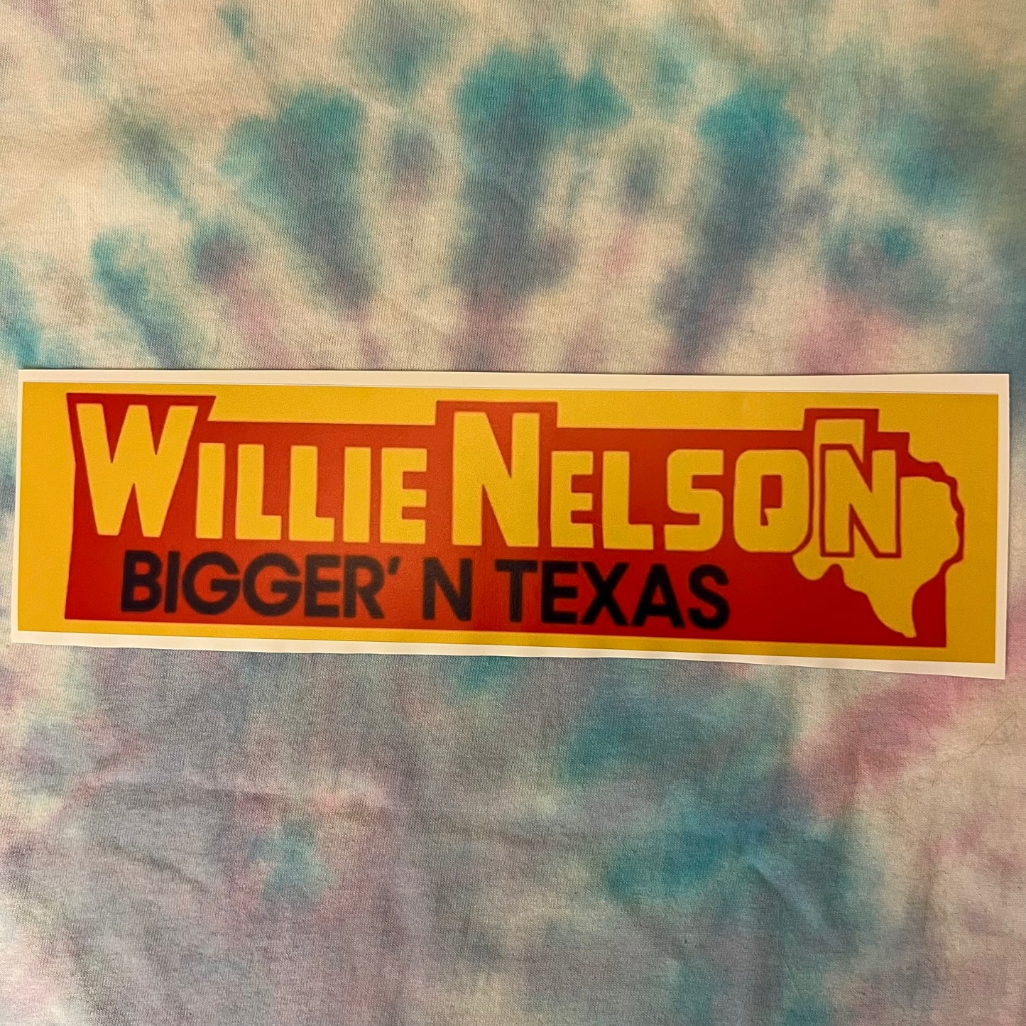 Vintage Inspired Willie Nelson Bigger’N Texas Classic Country Cowboy Bumper Sticker Reproduction
