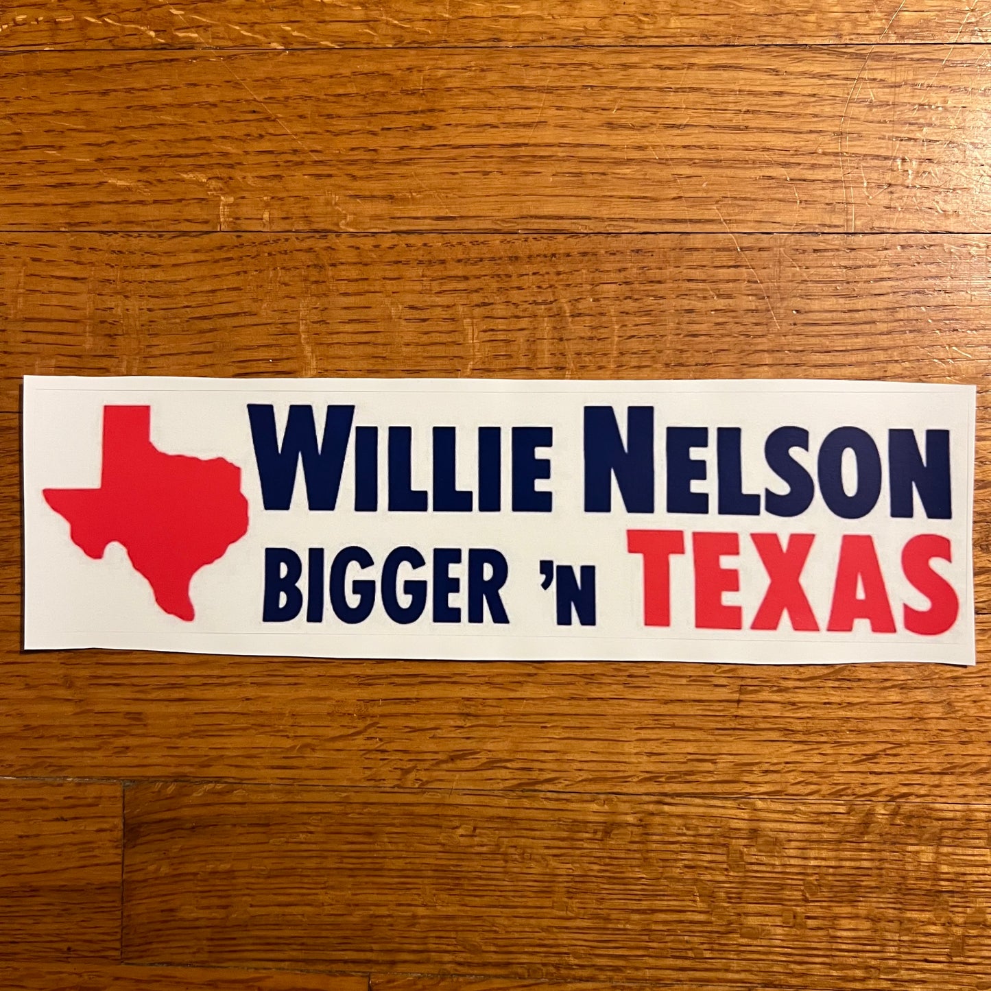Vintage Inspired Willie Nelson Bigger’N Texas Classic Country Cowboy Bumper Sticker Reproduction
