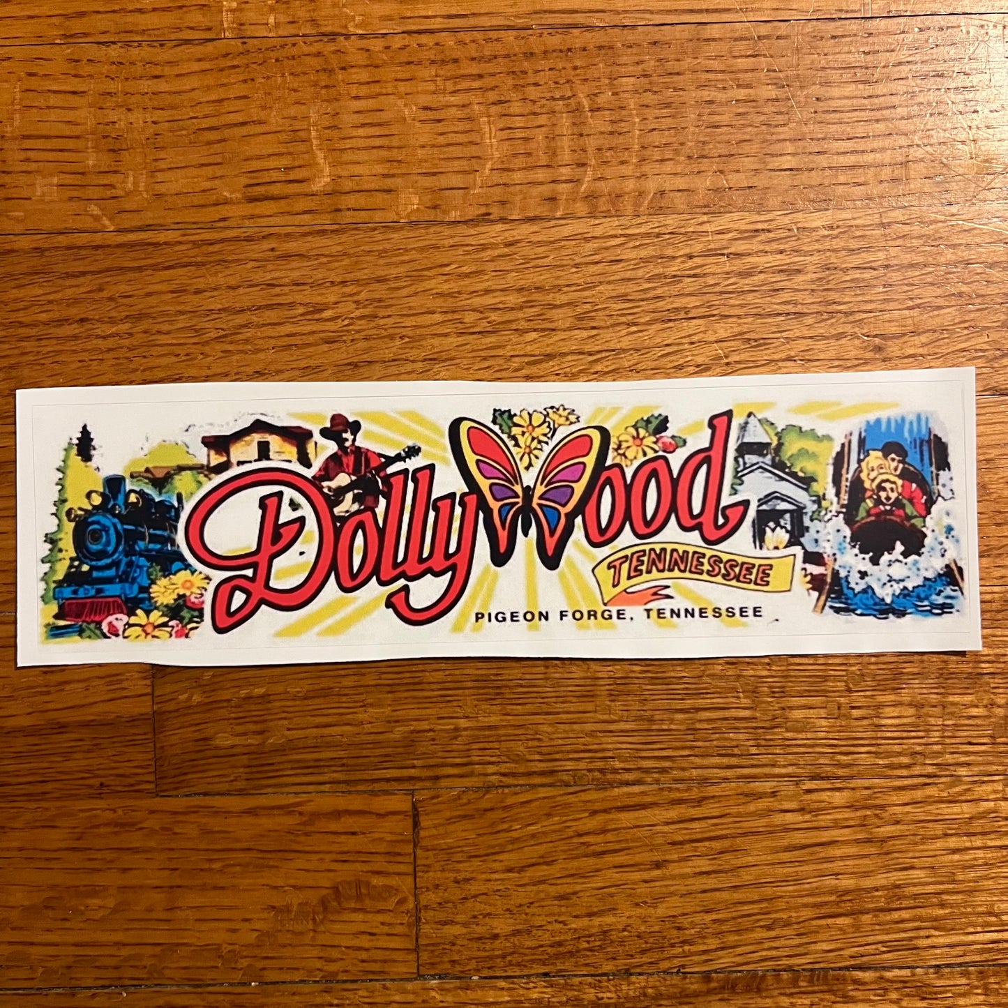 Vintage Inspired Dollywood Tennessee Tourism Reproduction Bumper Sticker