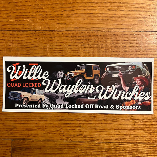 Willie Waylon & Winches Quad Locked Off Road Bumper Sticker