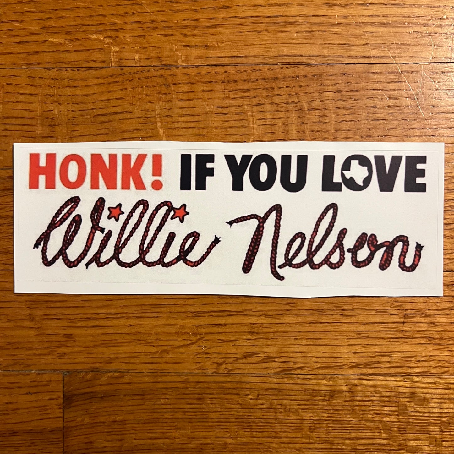 Vintage Inspired Honk If You Love Willie Nelson Texas Classic Country Reproduction Bumper Sticker