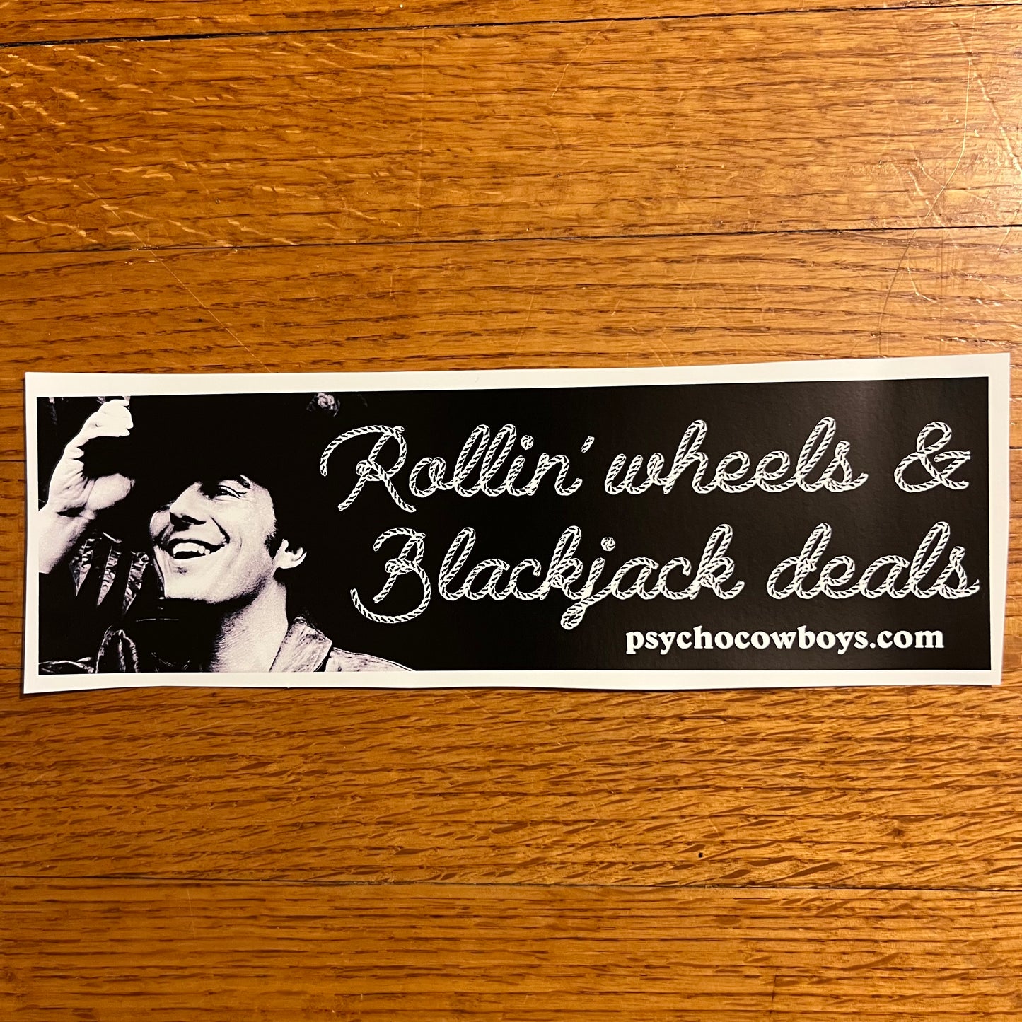 Jerry Jeff Walker Roll On Down The Road Rollin Wheels & Blackjack Deals Bumper Sticker