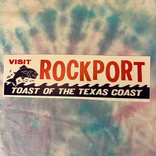 Vintage Inspired Rockport Toast of the Texas Coast Fly Fishing Bumper Sticker