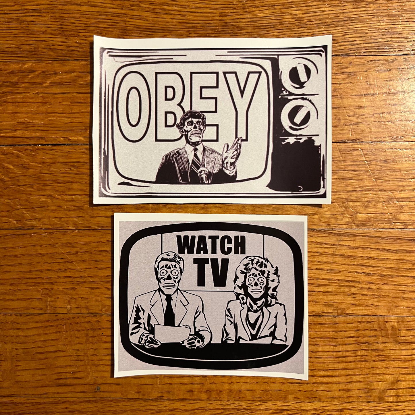 They Live WATCH TV and OBEY Dystopian 1984 Bumper Sticker