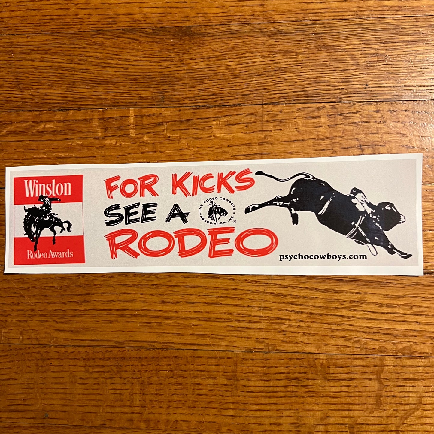 Winston For Kicks See A Rodeo Retro Country Bumper Sticker