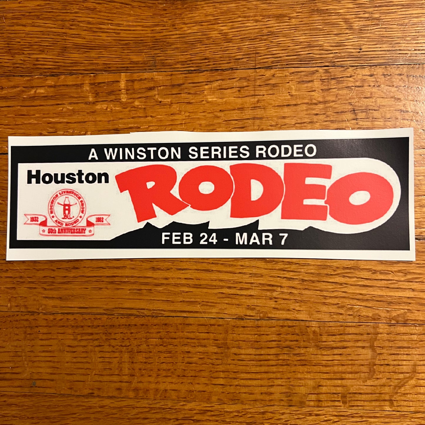 Vintage Inspired 1982 Houston Livestock Show and Rodeo Bumper Sticker