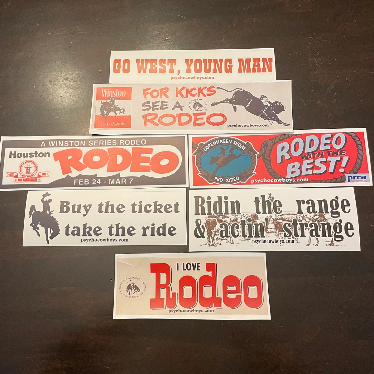 Print Out Rodeo Decals Vintage Rodeo & Western Themed Bumper Sticker Pack – Psycho Cowboys