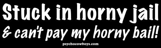 Stuck in horny jail & can't pay my horny bail! Bumper Sticker